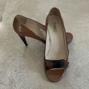 Prada ombre patent open toe heel